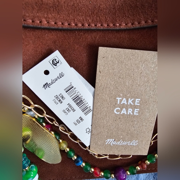 Madewell Brown Suede Bag with Green and Yellow Accents - Picture 7 of 10